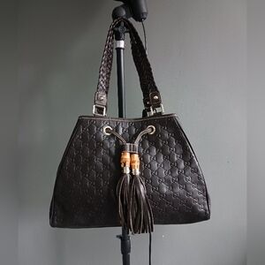 Vintage GUCCI Guccissima Peggy Brown Leather Shoulder Bag